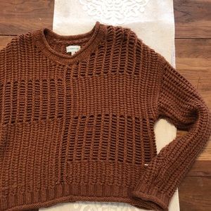 Burnt Orange Cropped Chunky Sweater